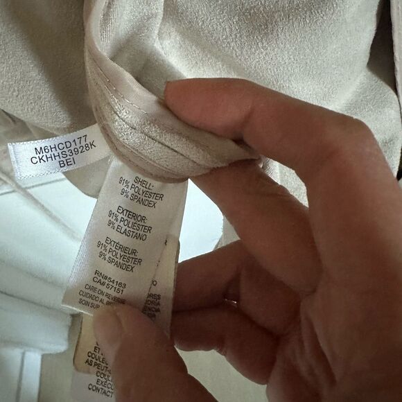 Calvin Klein Cream Utility Jacket with Four Pockets and Belted Waist - Picture 6 of 6